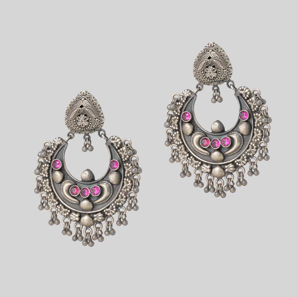 Oxidised Chandbali earrings ( Lightweight) | Fusion Vogue