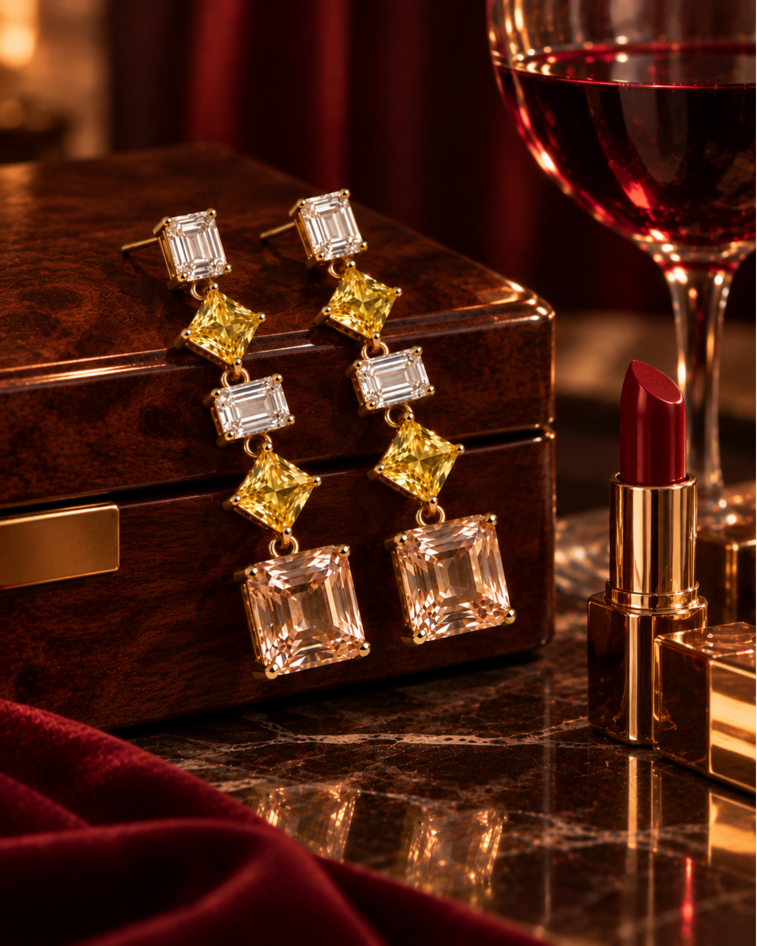 Golden Citrine Cascade Earrings