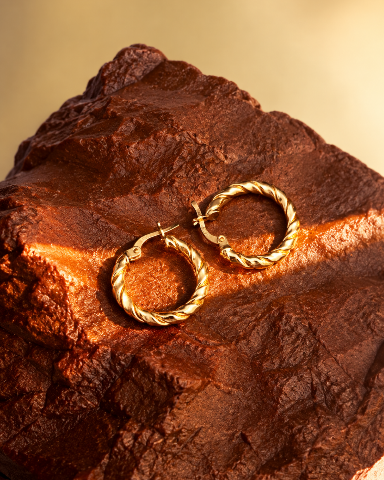 Golden Twist Hoop Earrings